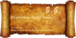 Bierbaum György névjegykártya